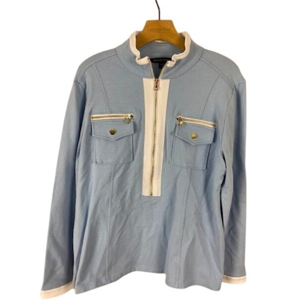 Boston Proper‎ Lt. Blue 1/2 Zip Jacket Women's XL.